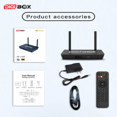 Digibox 4GB 64GB TV Box 4K HDR Android TV Box Remoto Streaming Media Player