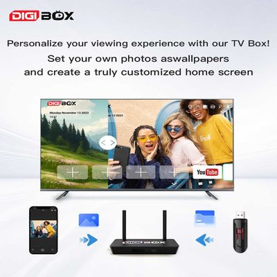 Digbox 64GB Android 12 Box 4K 60fps 6K 30fps TV Box com controle de voz